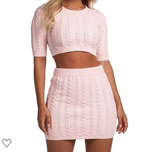 Pink 2 piece knit set